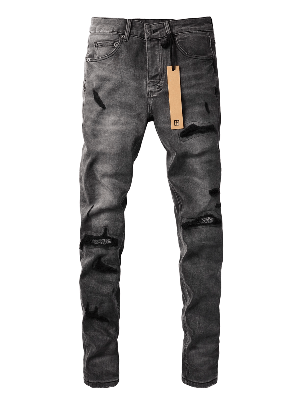 Smoky Gray Patch Jeans