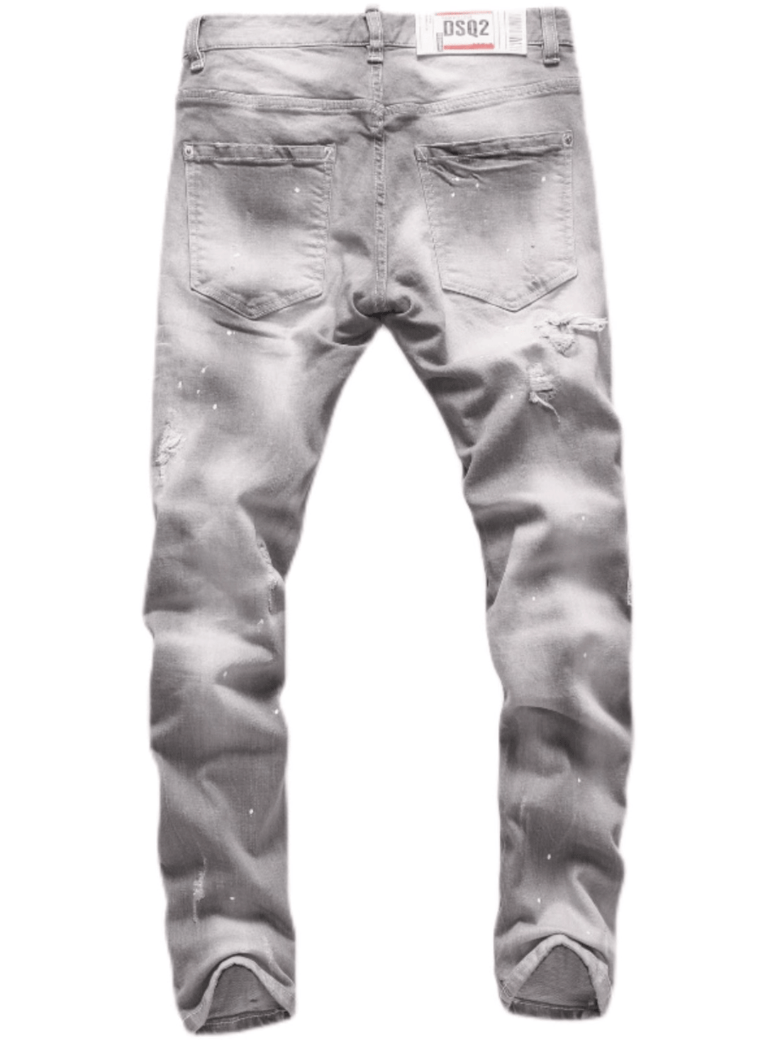 Smoky Gray Ripped Patch Jeans