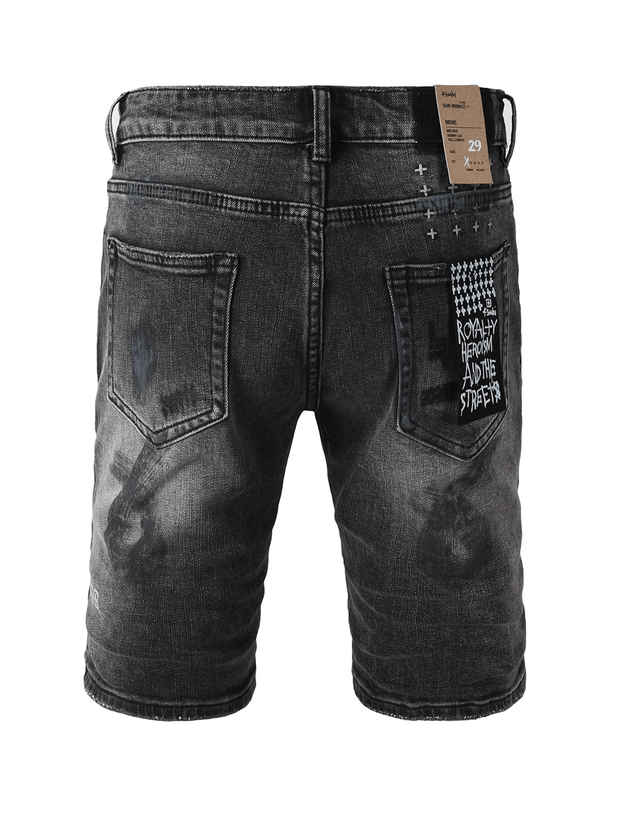 Dark Gray Ripped Classic Jeans