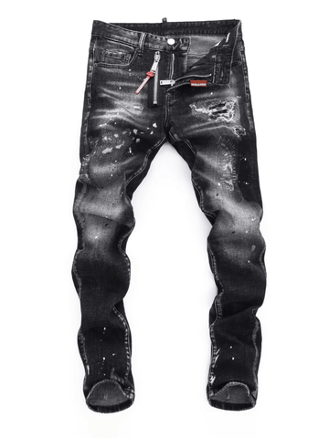 Smoky Gray Hole Patch Jeans