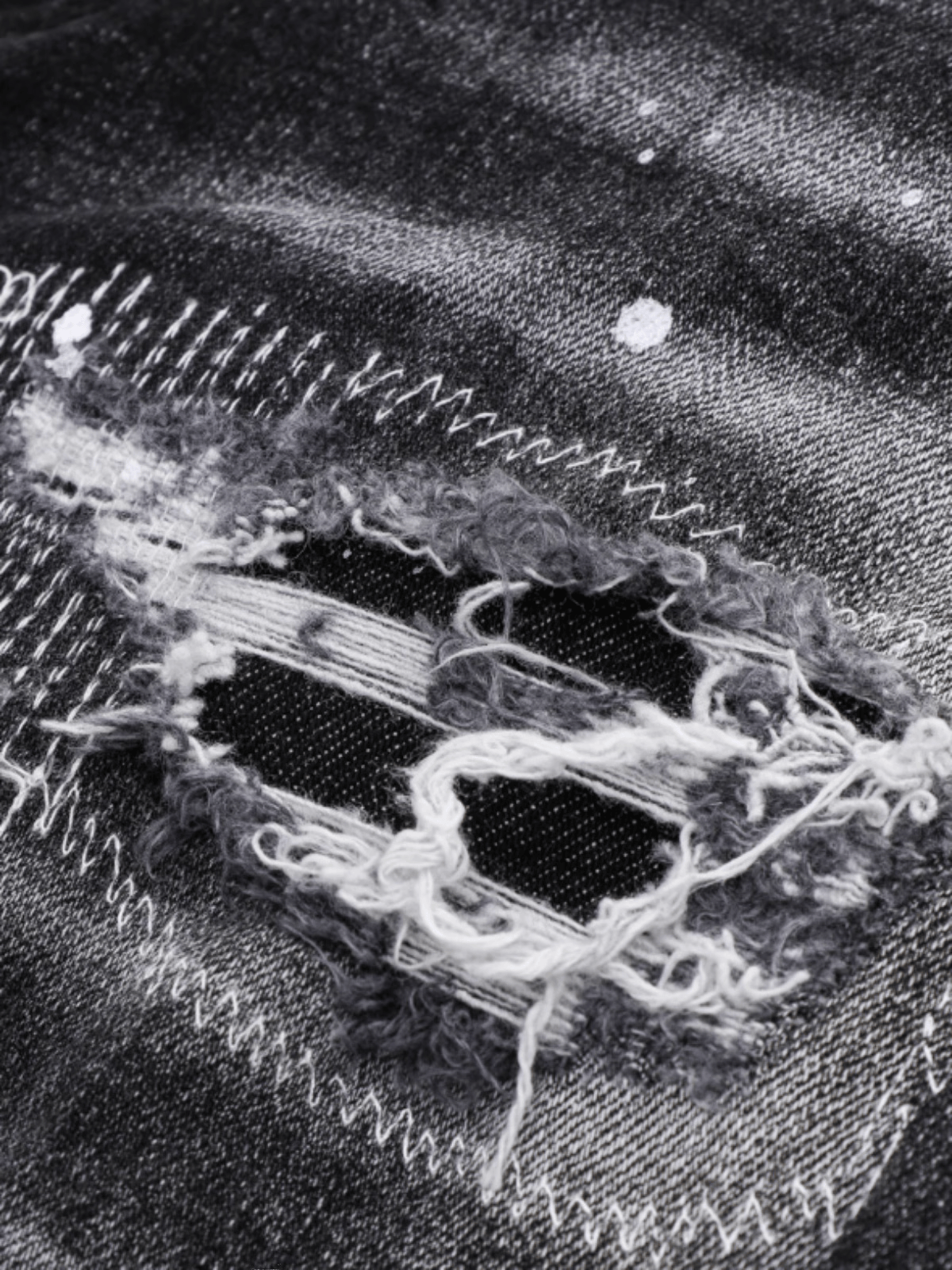 Smoky Gray Hole Patch Jeans