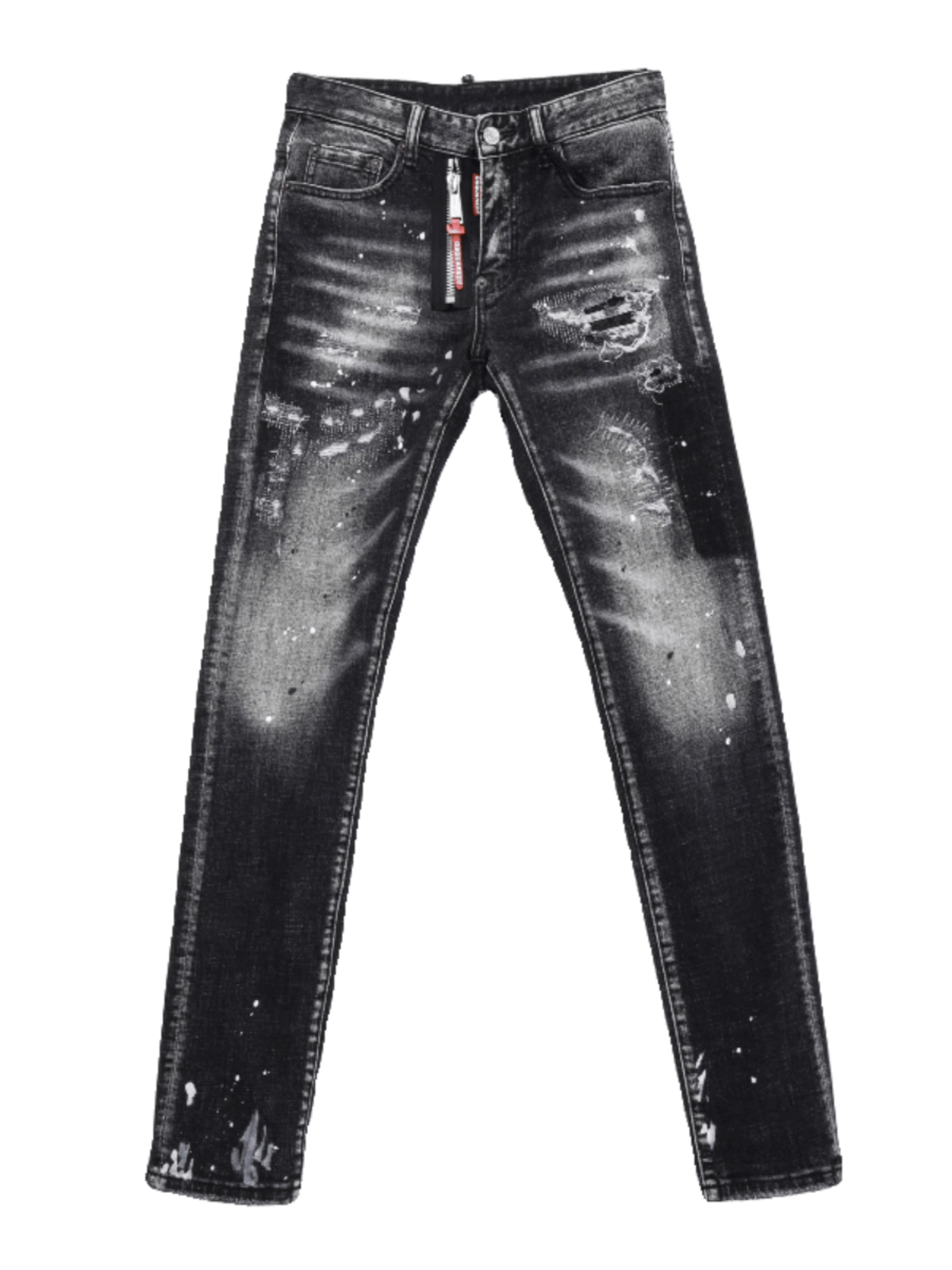 Smoky Gray Hole Patch Jeans