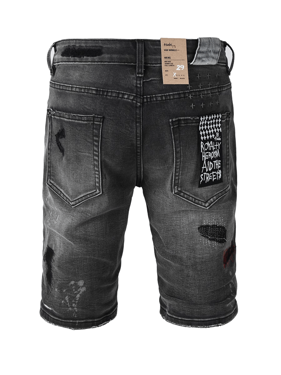 Gray Washed Ripped Jeans