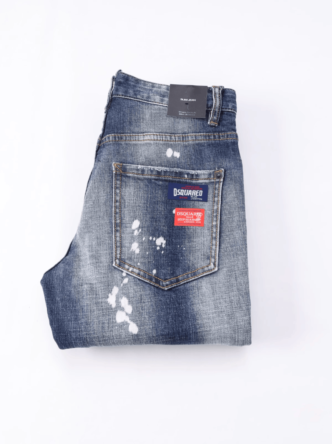 Denim White Ripped Patch Jeans