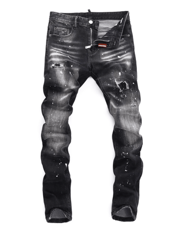 Washed Paint Hole Jeans