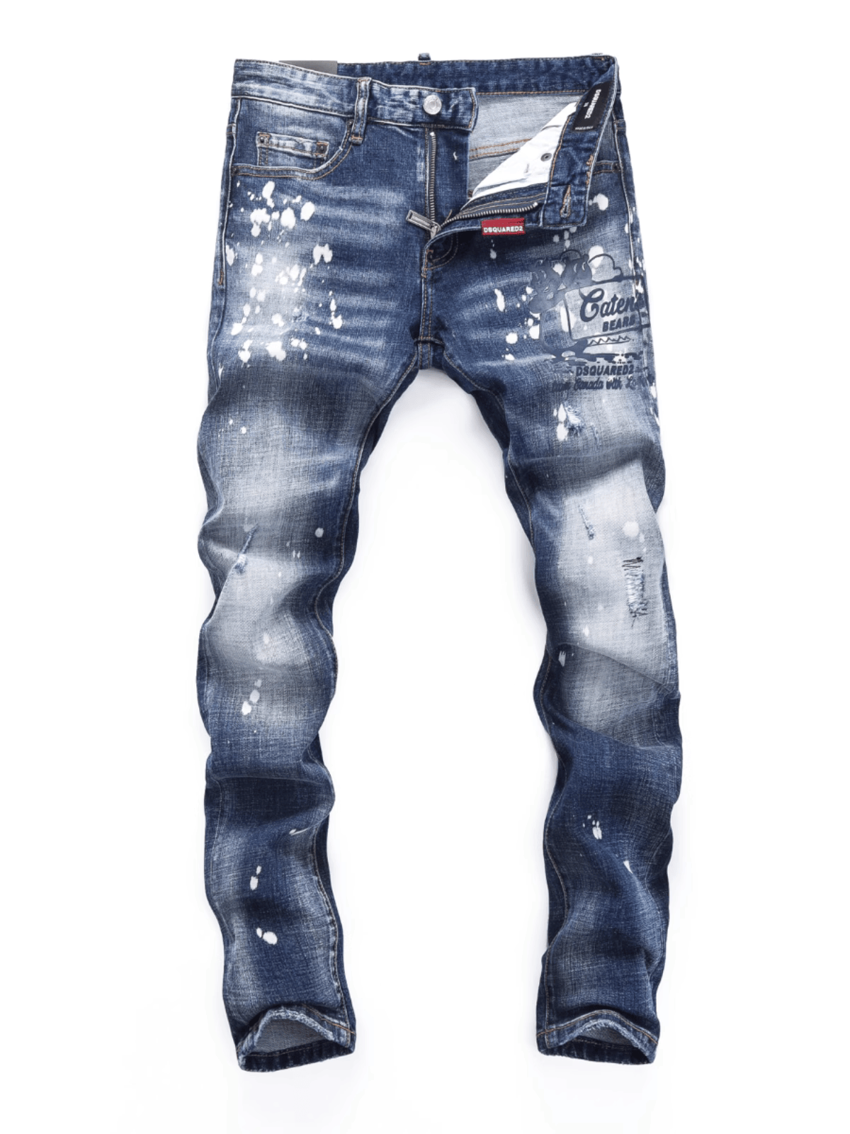 Washed Denim Paint Jeans