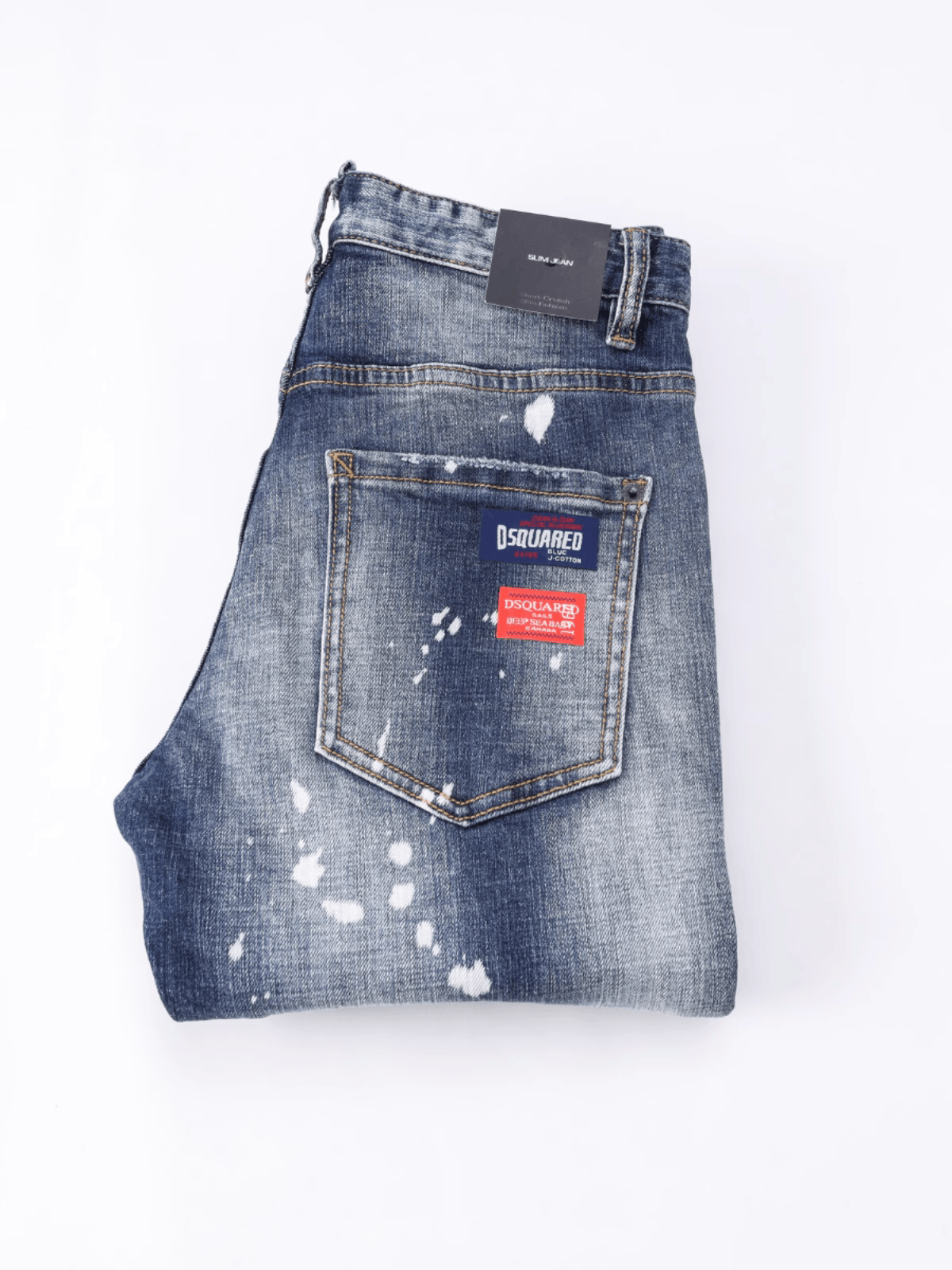 Washed Denim Paint Jeans