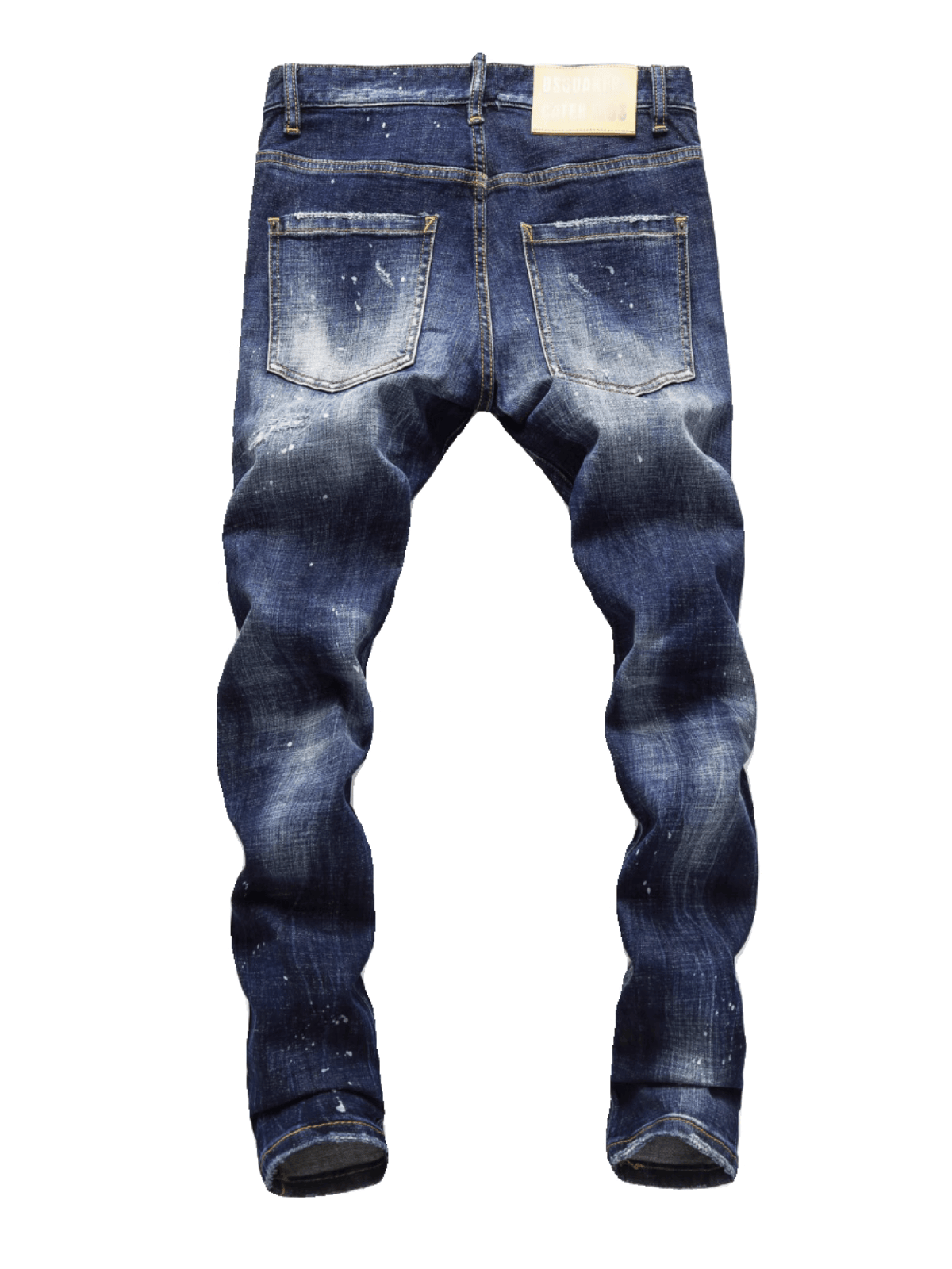 Washed Ripped Patch Jeans
