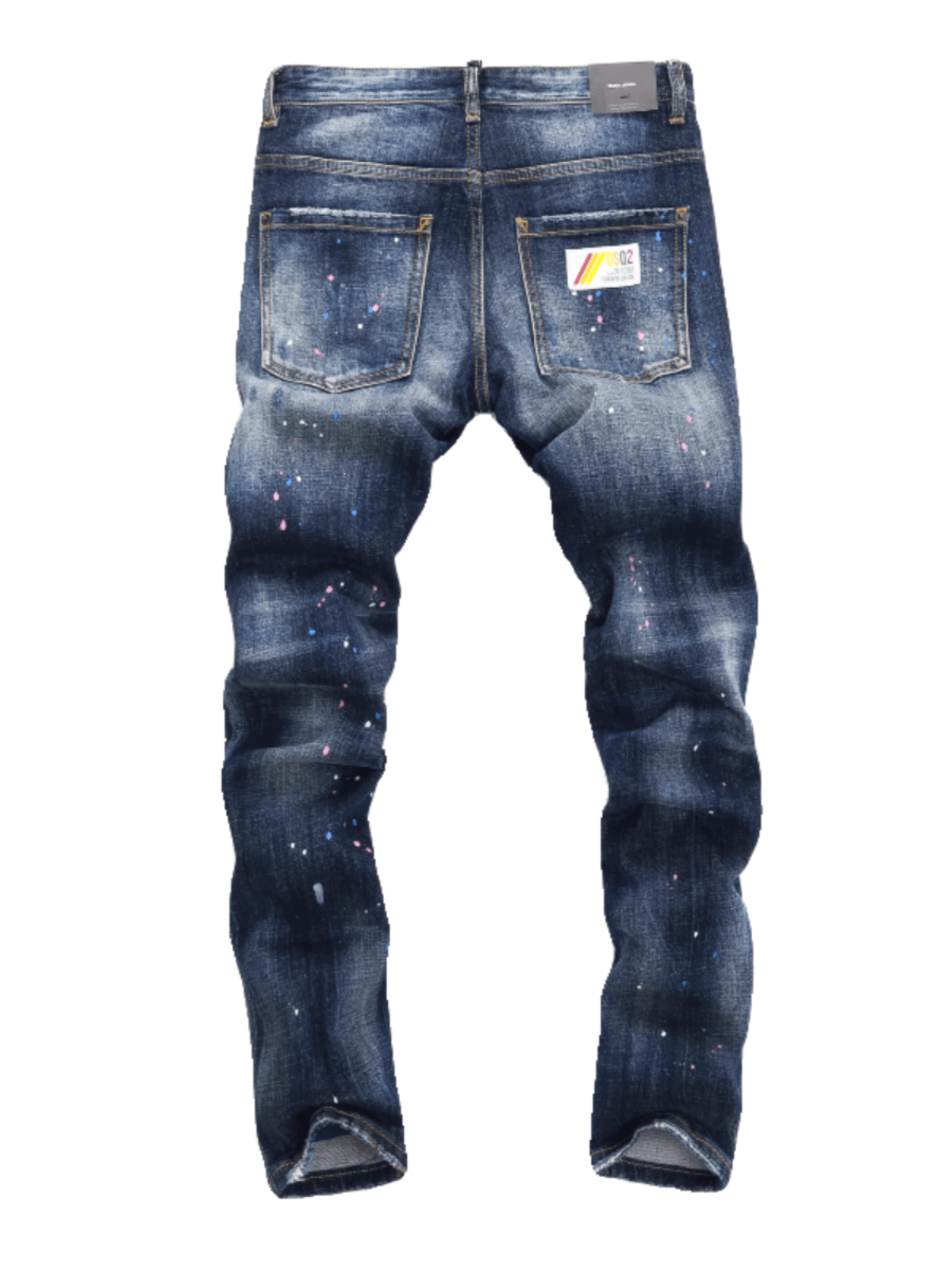 Washed White Patch Jeans