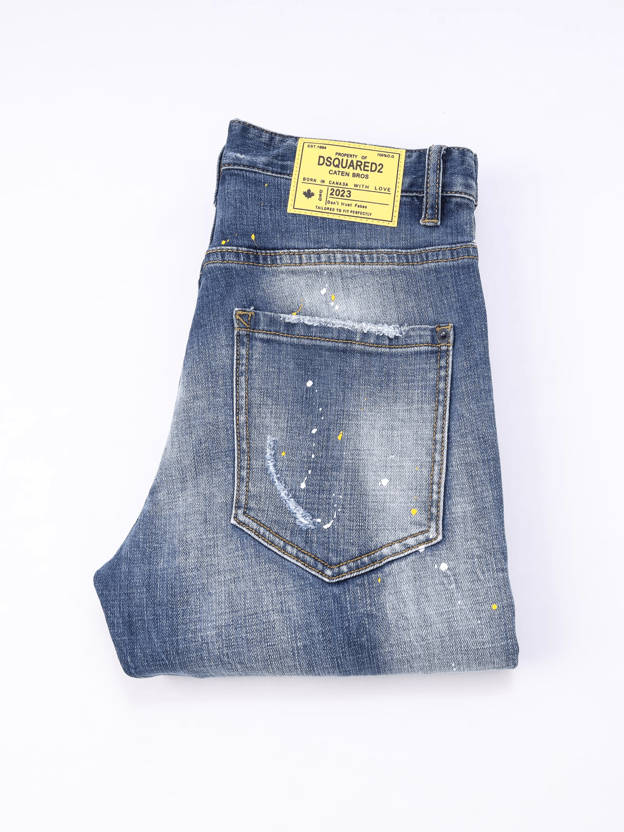 White Hole Patch Jeans