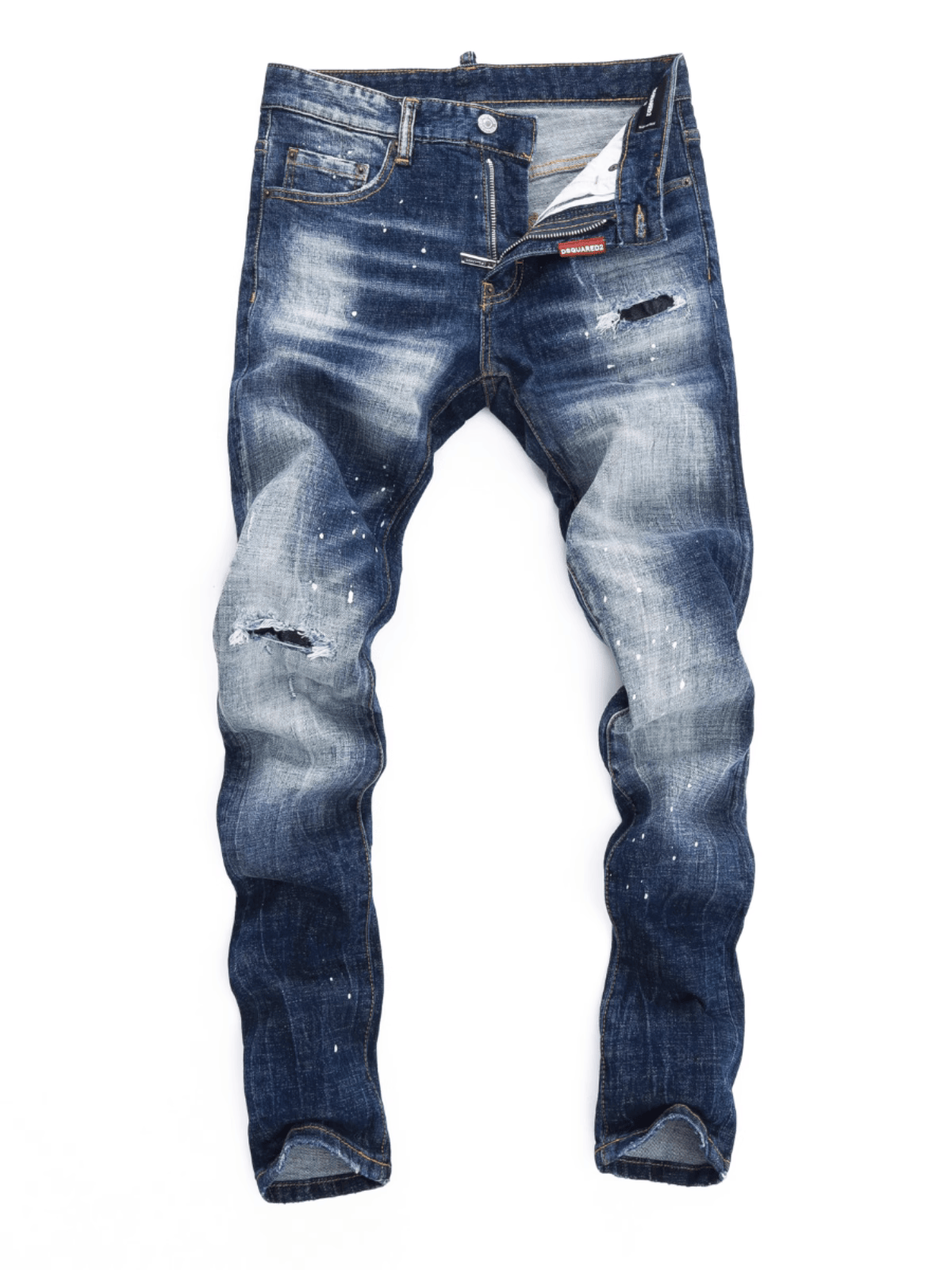 Washed Blue Patch Jeans