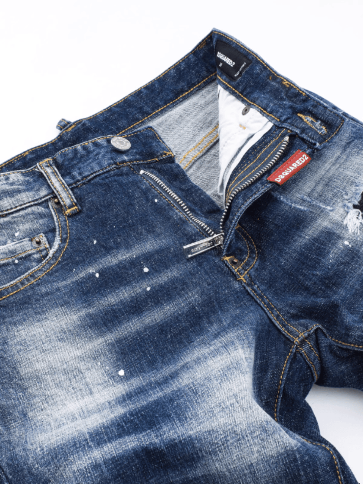 Washed Blue Patch Jeans
