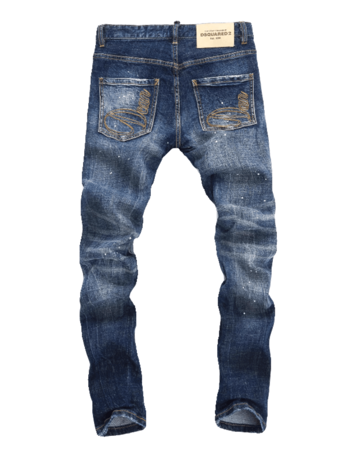 Washed Blue Patch Jeans
