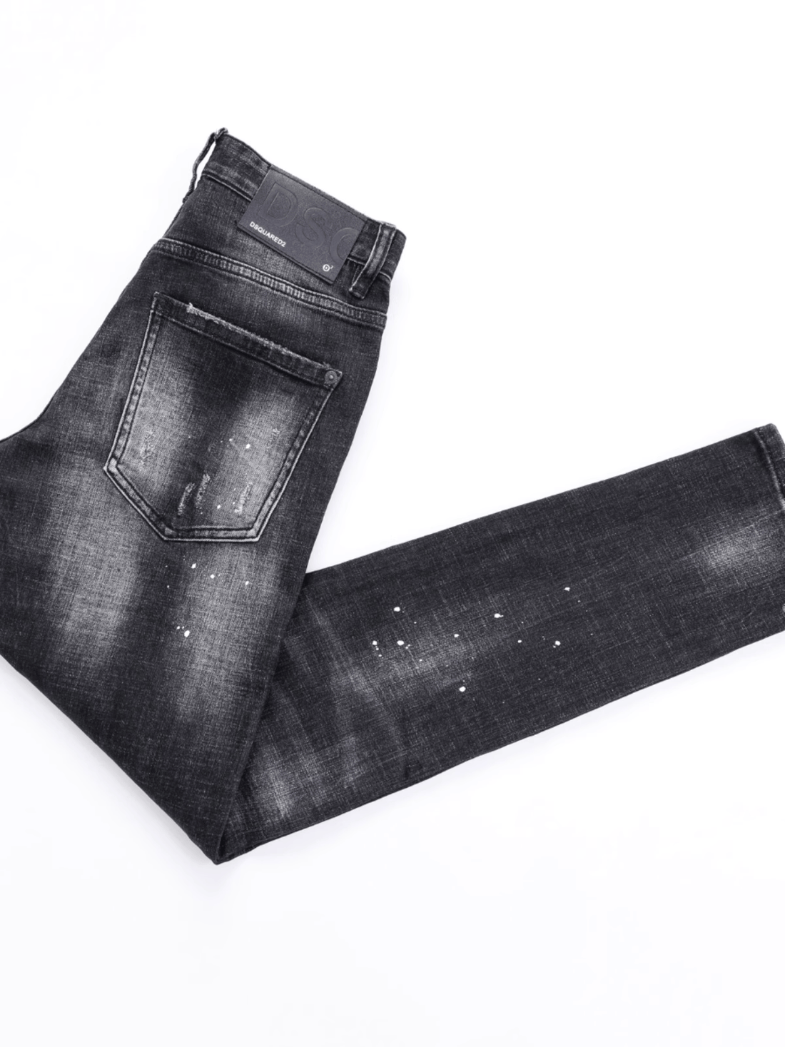 Black Gray Patch Jeans